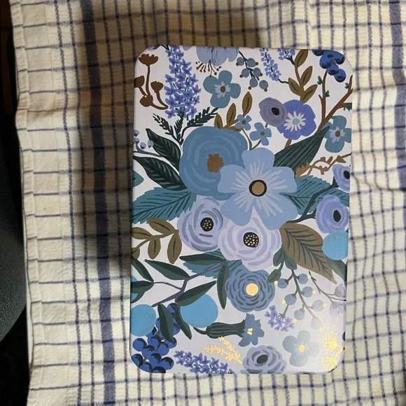 Rifle Paper Co Garden Party Blue and Gold Recipe Box NWOB - Picture 7 of 10